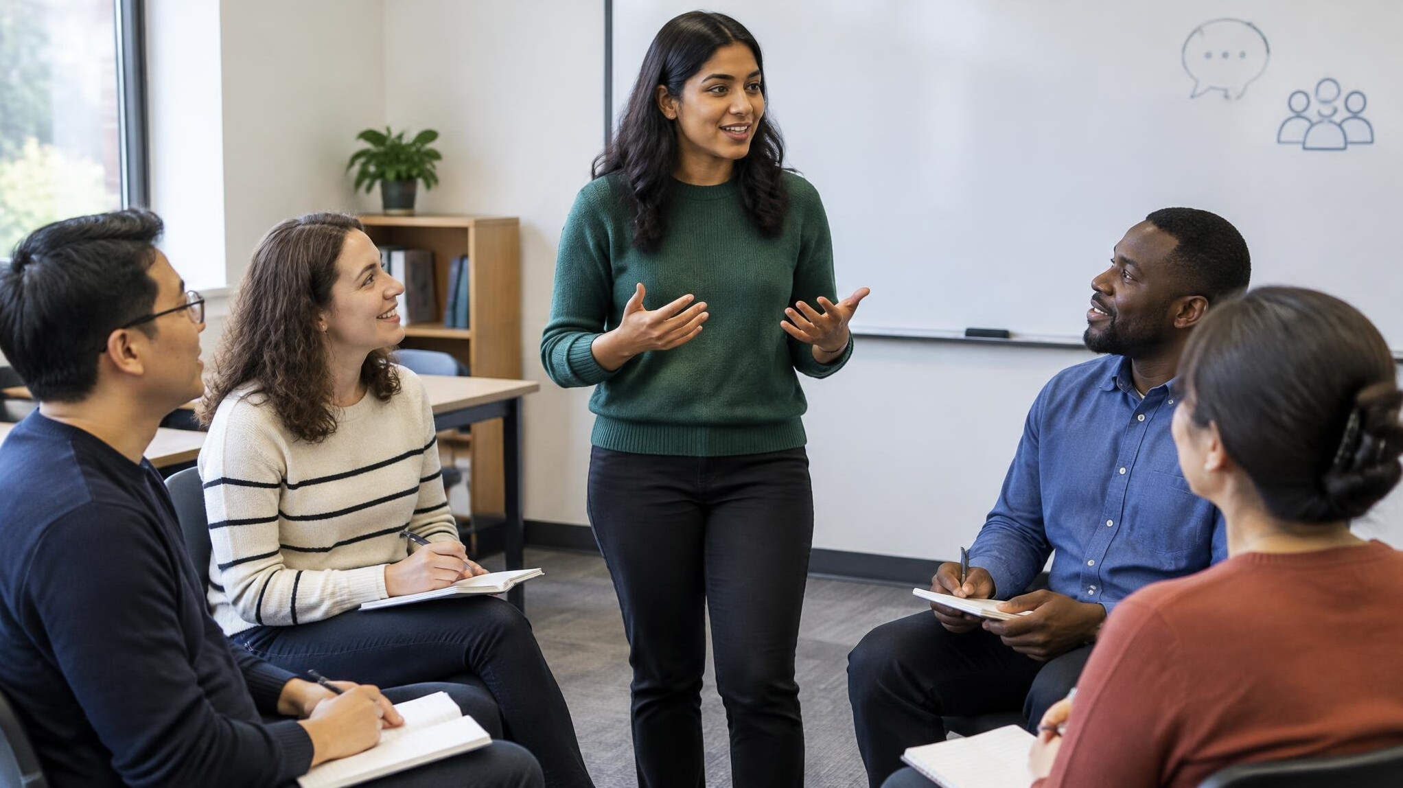group discussion in classroom