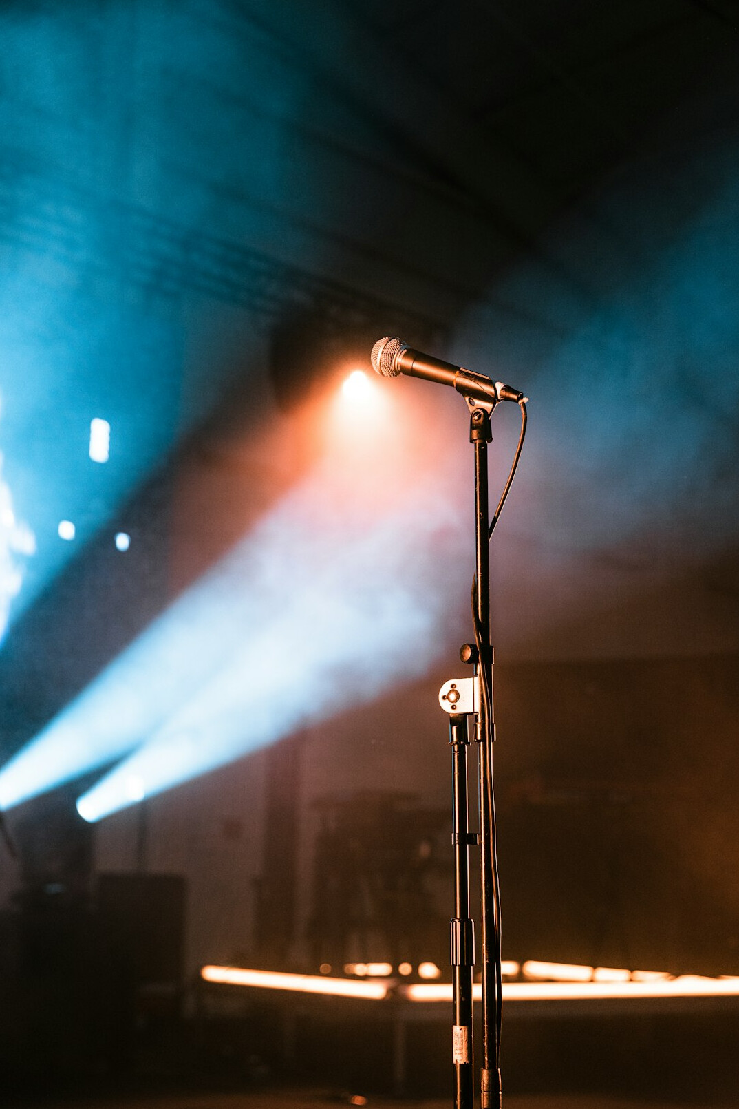 confident speaker on stage