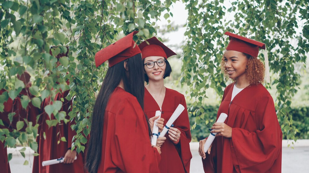 students celebrating success