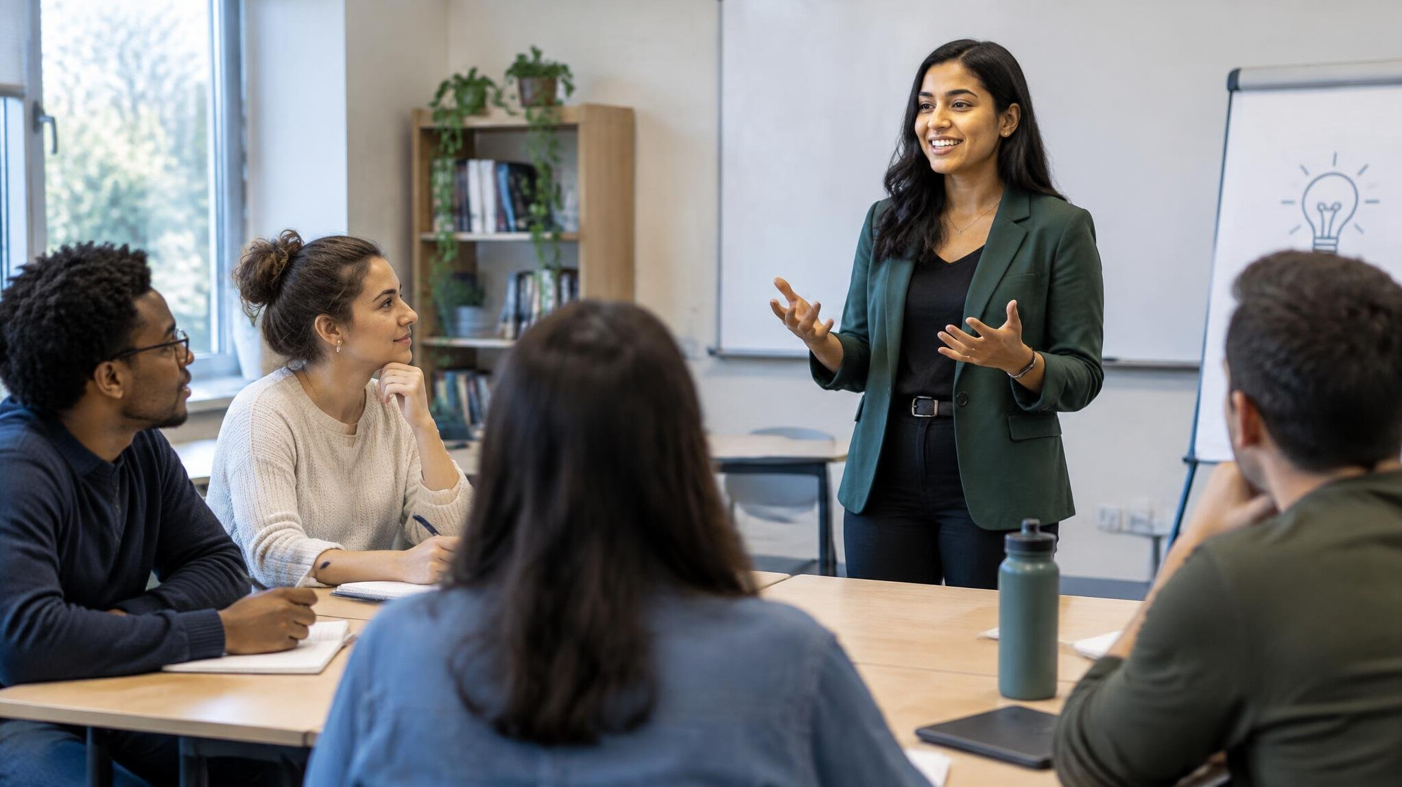 students in classroom discussion